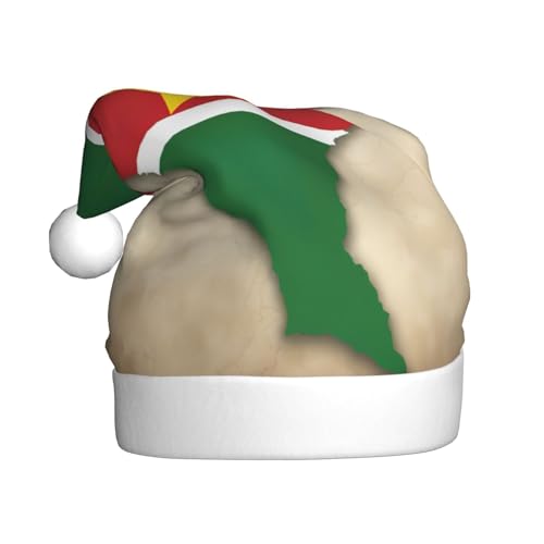 MUFLVDX Weihnachtsmütze mit Surinam-Flagge, für Erwachsene, Weihnachtsmannmütze für Damen und Herren, für Weihnachten, Neujahr, Urlaub, Partyzubehör MUFLVDX Weihnachtsmütze mit Surinam-Flagge, für Erwachsene, Weihnachtsmannmütze für Damen und Herren, für Weihnachten, Neujahr, Urlaub, Partyzubehör von MUFLVDX