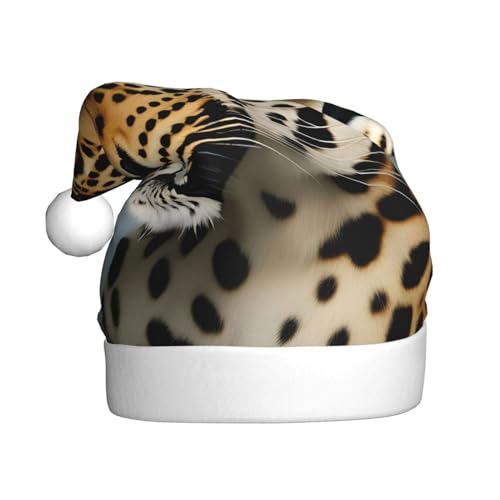 MUFLVDX Weihnachtsmütze mit Tier-Leopardenmuster, Erwachsene, Weihnachtsmannmütze für Damen und Herren, für Weihnachten, Neujahr, Urlaub, Partyzubehör MUFLVDX Weihnachtsmütze mit Tier-Leopardenmuster, Erwachsene, Weihnachtsmannmütze für Damen und Herren, für Weihnachten, Neujahr, Urlaub, Partyzubehör von MUFLVDX