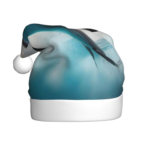 MUFLVDX Weihnachtsmütze mit lustigem Delfin-Motiv für Erwachsene, Weihnachtsmannmütze für Damen und Herren, für Weihnachten, Neujahr, Urlaub, Partyzubehör MUFLVDX Weihnachtsmütze mit lustigem Delfin-Motiv für Erwachsene, Weihnachtsmannmütze für Damen und Herren, für Weihnachten, Neujahr, Urlaub, Partyzubehör von MUFLVDX