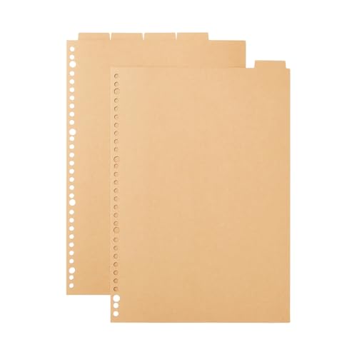MUJI 無印良品 A4 Registerblätter, 5 Stück, Recyclingpapier, Ringbuch-kompatibel (3) von MUJI 無印良品