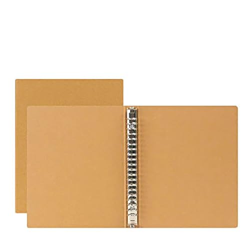 MUJI 無印良品 A5 Kraftpapier-Ringbuch, 20-Ring-Stahl-Mechanismus, Recyclingmaterial, Büro- und Schulorganizer (1) von MUJI 無印良品
