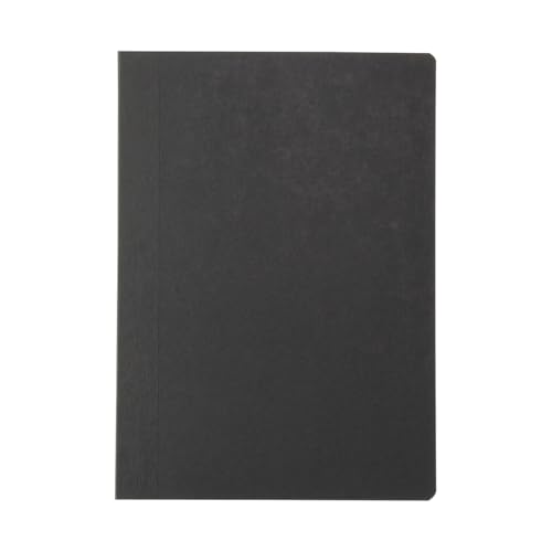 MUJI 無印良品 Fadengebundenes A6-Notizbuch, 80 linierte Blätter, flaches Design, schwarzer Einband, japanisches Papier (3, Schwarz) von MUJI 無印良品