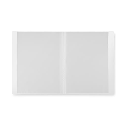 MUJI 無印良品 Präsentationsmappe A4, PP, 20 Taschen, transparenter Dokumenten-Organizer mit Stahlkomponenten (1, Weiß) von MUJI 無印良品