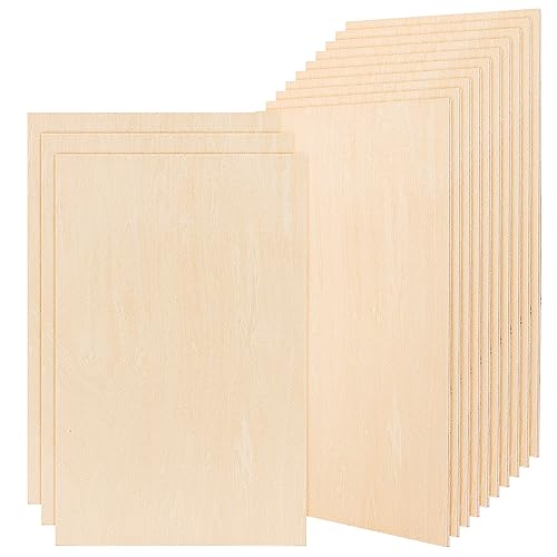MUKCHAP 15 Stück Sperrholzplatten 1,5mm Sperrholzplatten Basteln 300 x 200 mm, Linden Holzplatten Unlackierte, Holzplatten zum Basteln DIY Handwerk Architektur Modell von MUKCHAP