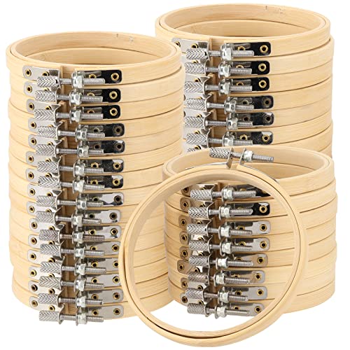 MUKLEI 30 Pack 6 Zoll Stickerei Rahmen Holz, Runde Bambus Stickrahmen, Stickerei Kreis Frame Hoop Kreuzstich Hoop Ring für Kunst, DIY Kunsthandwerk, Handy Nähen, Home Decoration MUKLEI 30 Pack 6 Zoll Stickerei Rahmen Holz, Runde Bambus Stickrahmen, Stickerei Kreis Frame Hoop Kreuzstich Hoop Ring für Kunst, DIY Kunsthandwerk, Handy Nähen, Home Decoration von MUKLEI