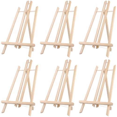 MUKLEI 6 Stück 40 cm Holz-Staffelei, Tischstaffelei, Mini-Kiefernholz-Staffelei, verstellbare Staffelei, Ständer, Stative, faltbare Malstaffelei für Zeichnungen, Bastelleinwand, Bilderrahmen, Schilder MUKLEI 6 Stück 40 cm Holz-Staffelei, Tischstaffelei, Mini-Kiefernholz-Staffelei, verstellbare Staffelei, Ständer, Stative, faltbare Malstaffelei für Zeichnungen, Bastelleinwand, Bilderrahmen, Schilder von MUKLEI