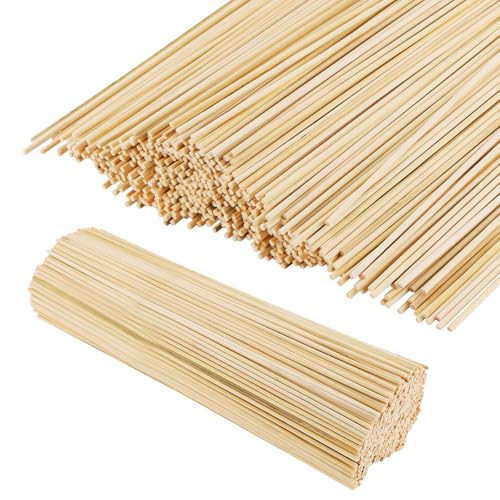 MUKLEI Bambusstäbchen, Holzspieße, Holzstäbe für Blumenstrauß, Basteln, Innen- und Außenpflanzen, Grillen, 1000 Stück von MUKLEI