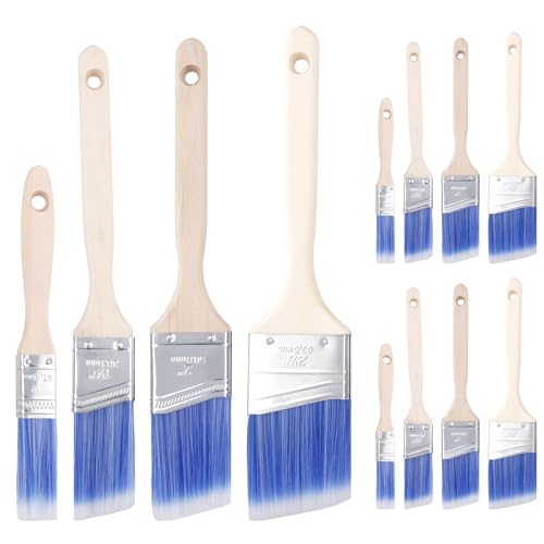 MUKLEI Pinsel-Set in 4 Größen, abgewinkelt, für Heimwerker, Hausdekoration, 2,5 cm, 3,8 cm, 5,1 cm, 6,3 cm, 12 Stück MUKLEI Pinsel-Set in 4 Größen, abgewinkelt, für Heimwerker, Hausdekoration, 2,5 cm, 3,8 cm, 5,1 cm, 6,3 cm, 12 Stück von MUKLEI