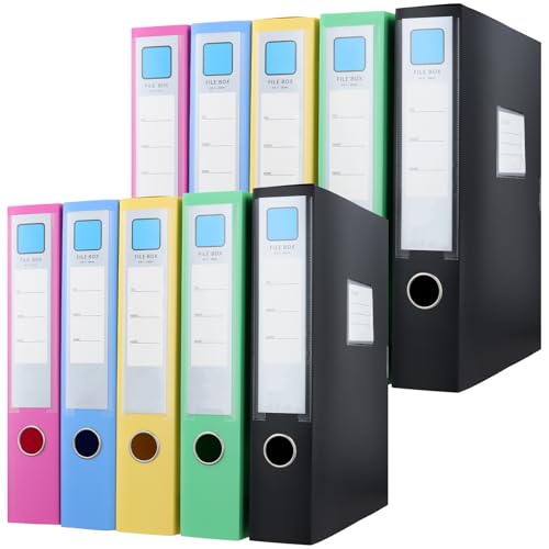 MUKSEUT 10 Stück A4-Aktenordner, 5 Farben, A4-Aktenordner, Aufbewahrungsboxen für Büro, Zuhause, Schule, 31 x 23,6 x 5,5 cm MUKSEUT 10 Stück A4-Aktenordner, 5 Farben, A4-Aktenordner, Aufbewahrungsboxen für Büro, Zuhause, Schule, 31 x 23,6 x 5,5 cm von MUKSEUT