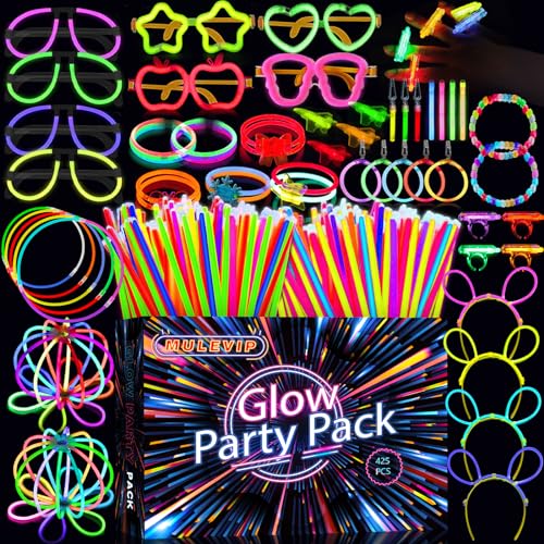 MULEVIP Knicklichter Party Set 425 Stück Glow Sticks Leuchtstäbe Knicklichter,Neon Party Leuchtarmbänder Knicklichter Hochzeit Leuchtspielzeug Glow Sticks Hochzeit für Party Deko,Knicklichter Kinder MULEVIP Knicklichter Party Set 425 Stück Glow Sticks Leuchtstäbe Knicklichter,Neon Party Leuchtarmbänder Knicklichter Hochzeit Leuchtspielzeug Glow Sticks Hochzeit für Party Deko,Knicklichter Kinder von MULEVIP
