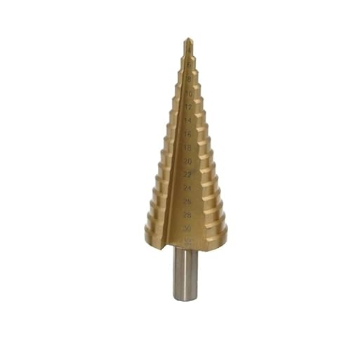 1 STÜCK 4-12 mm 4-20 mm 4-32 mm HSS4241 Stahl Großer Stufenkegel Titanbeschichteter Metallbohrer Schneidwerkzeugsatz Lochschneider Großhandel(1pc 4-32mm) von MULONGOR