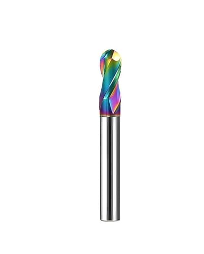 1 STÜCK HRC50/55/70 2-Flöten R4.0-R6.0mm CNC-Maschinenbearbeitung Fräser Hartmetall-Kugelkopffräser for die Stahl-/Aluminiumverarbeitung(HRC55-DLC,R5x20x10Dx100L) von MULONGOR