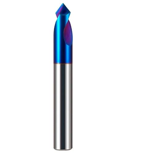1 STÜCK HRC65 2-schneidiger Wolframstahl-Hartmetall-Blau-Nano-Beschichtung Zentrierbohrer CNC-mechanische Bearbeitung Fasenfräser(5.0x5Dx50Lx90 Angle) von MULONGOR