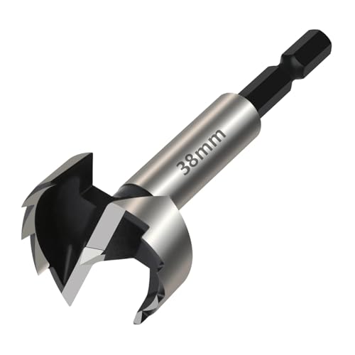 1 Stück 6–40 mm Holzbearbeitungswerkzeuge Lochsäge Scharnier Bohrer Bits 1/4 Zoll (6,35 mm) Sechskantschaft Hartstahl Cutter(38mm) von MULONGOR