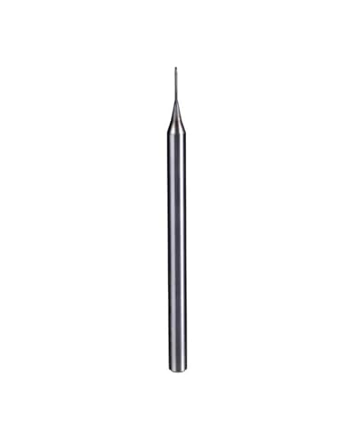 1 Stück CNC-Prozess Diamantbeschichtetes Hartmetall-Schaftfräser mit flachem/Endnasen-Schaft 2-schneidig Mikrodurchmesser Graphitfräser(0.2R0.1-0.6-2.5-50L) von MULONGOR