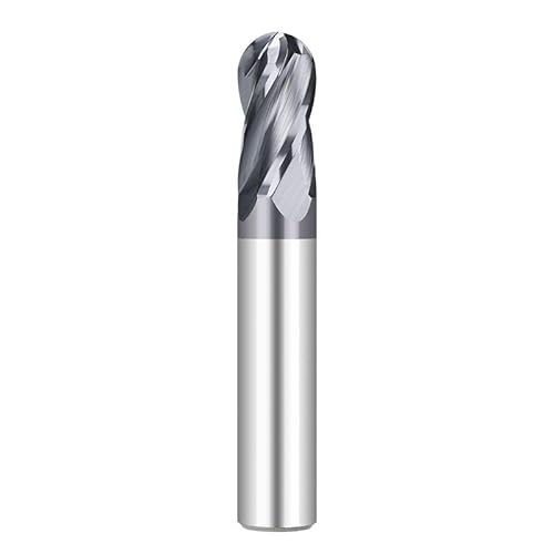 1 Stück Fräser 4 Flöten Kugelfräser Hartmetall-Schaftfräser CNC-Fräswerkzeug Spiralfräser for Metall Kupfer Stahl R1.0-R8.0(ALTiAN Coated,R7x14x28x100x14D) von MULONGOR