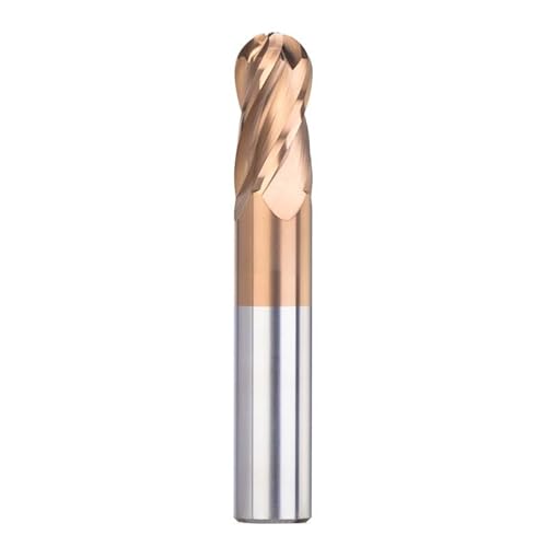 1 Stück Fräser 4 Flöten Kugelfräser Hartmetall-Schaftfräser CNC-Fräswerkzeug Spiralfräser for Metall Kupfer Stahl R1.0-R8.0(TiCN Coated,R6x12x24x75x12D) von MULONGOR