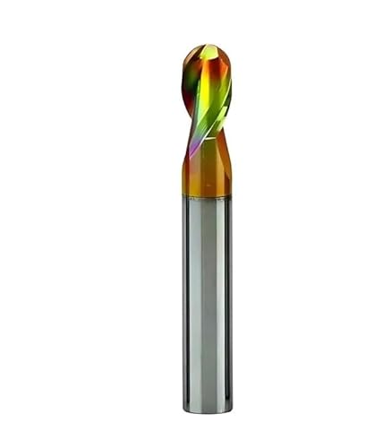 1 Stück HRC80 Schaftfräser mit hoher Härte, 2-schneidig, Wolframstahl, Hartmetall, bunte Beschichtung, Kugelkopffräser, CNC-Bearbeitungswerkzeuge(R0.75x3x50x4) von MULONGOR