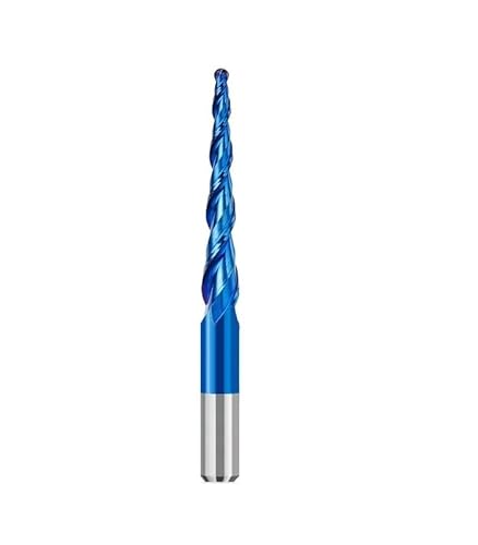 1 Stück Kugelkopf-Schaftfräser R0.25-R2.0 Vollhartmetall-CNC-Fräser HRC65 Nano blau beschichteter Metall-Holz-Gravur-Bit(R2.0x47xD8x85) von MULONGOR