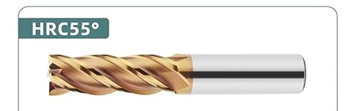 1 stück 55 °/65 ° Fräsen Hartmetall-schaftfräser aus legiertem Wolframstahl, Schneidwerkzeug, 2/4 Flöten, for CNC-Bearbeitung, Beschichtung, flacher Schaftfräser(D9xD10x23x75L,1pc HRC55 4F) von MULONGOR