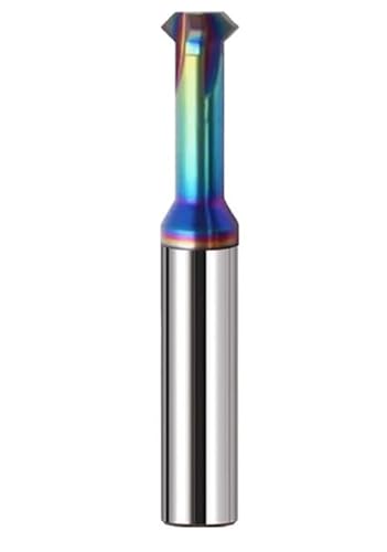 1 stück Wolframstahl Hartmetall HRC60 Oberen Und Unteren Anfasfräser Bunte Beschichtung CNC Mechanische Endfräser Werkzeuge(2x120degxD4x50LxAL) von MULONGOR