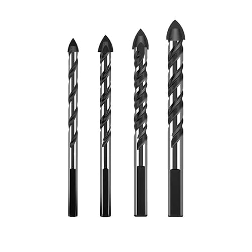 5-teiliges Bohrerset mit 6,8,10,12 mm, Betonbohrer, professionelle Hartmetallbohrer, Spitze, for Glas, Ziegel, Zement, Beton, Holz(6mm 5pcs) von MULONGOR