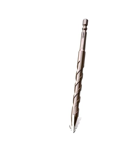 7/5 STÜCKE Sägezahnbohrer Sechskant-Mauerbohrer for Ziegel, Glas, Holz, Fliesen, Zement, Vier-Flöten-Sägezahnbohrer(12mm) von MULONGOR