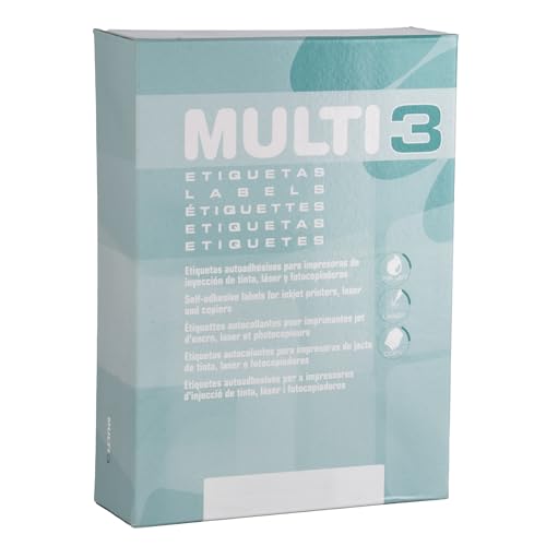 MULTI 3 10517 Klebeetiketten für Druck, Inkjet Laser und Kopierer, 70 x 35 mm, 500 Blatt von MULTI 3