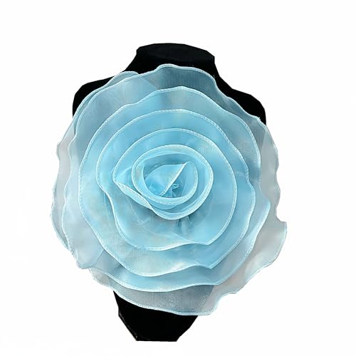 3D-Organza-Rosen-Aufnäher, Spitze, DIY, künstliche Ansteckblume für Brust, Blume, Applikation, Brosche mit Anstecknadel für Kleid, Hochzeit, Brautparty, Muttertag, Valentinstag, Dekor (blau) von MUMAYA