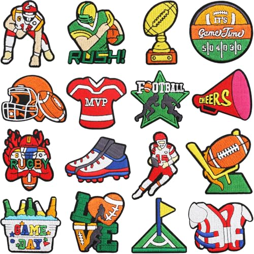 Aufnäher zum Aufbügeln, Motiv: Fußballsport, bestickte Applikationen, Pokal, MVP, Trikot, Helm, Stollen, Baseball, Basketball, Fußball, für Sportliebhaber, Kleidung, Hut, Rucksack, Tasche, Dekor (Stil von MUMAYA