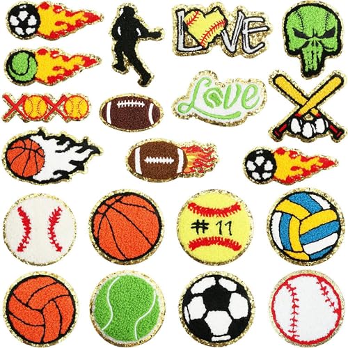 Aufnäher zum Aufbügeln, Motiv: Fußballsport, bestickte Applikationen, Pokal, MVP, Trikot, Helm, Stollen, Baseball, Basketball, Fußball, für Sportliebhaber, Kleidung, Hut, Rucksack, Tasche, Dekor (Stil von MUMAYA