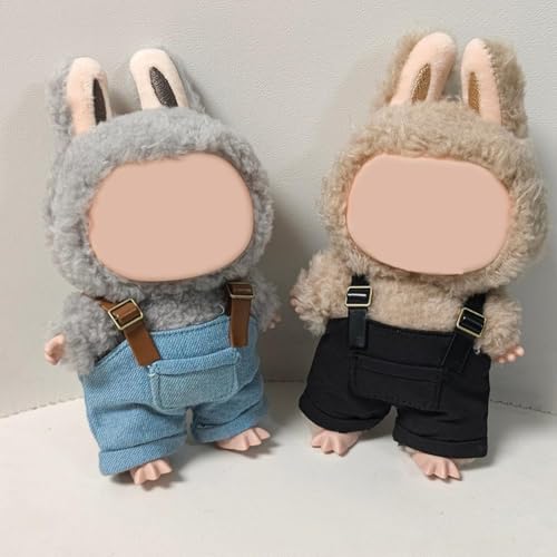 Kleidung für Labubu (NO Doll) - Overalls Kostüm für Labubu, Kawaii Outfits für 17 cm große Puppen, niedlicher Overall, sportlicher Stil (Blau) von MUMQAQ