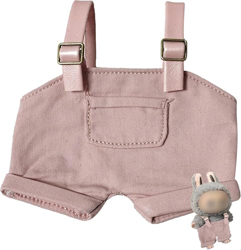 Kleidung für Labubu (NO Doll) - Overalls Kostüm für Labubu, Kawaii Outfits für 17 cm große Puppen, niedlicher Overall, sportlicher Stil (Rosa) von MUMQAQ