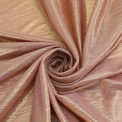Glänzender Elastan-Strickstoff, Meterware, 160 cm breit, atemberaubendes Schneidermaterial für Heimwerker, Handwerk, Nähen, Kostüm, Party-Dekoration (Roségold) von MUMUXIAO