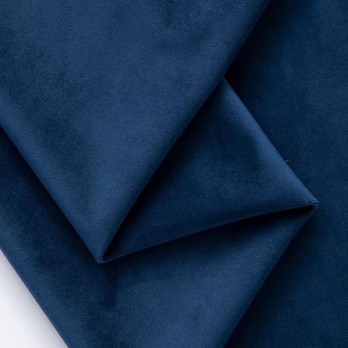 Luxuriöser Samtstoff, 50 x 148 cm, Polsterstoff, Meterware, einfarbig, DIY-Nähmaterial für Schneidern, Vorhänge, Kissenbezüge, Sofabezug (dunkelblau) von MUMUXIAO