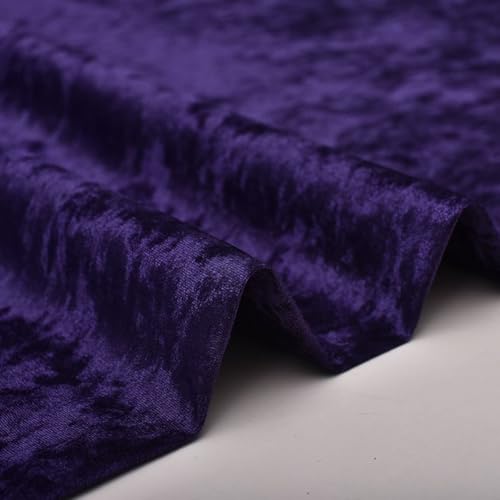 Pannesamtstoff, Meterware, 100 x 150 cm, luxuriöses Stretch-Samtmaterial, glänzender Polsterstoff für DIY Nähen/Bekleidung/Kostüm/Basteln (Dunkelviolett) von MUMUXIAO