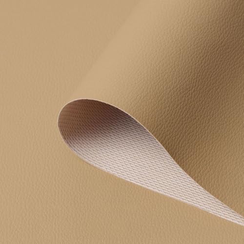 Polsterstoff aus Kunstleder, 160 cm breit, Meterware, wasserdichter Kunstlederstoff zum Nähen, für Sofa, Handtasche, Haarschleifen, Heimdekoration (Khaki) von MUMUXIAO