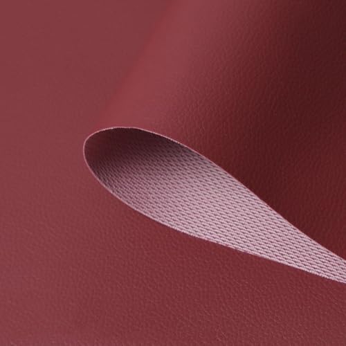 Polsterstoff aus Kunstleder, 160 cm breit, Meterware, wasserdichter Kunstlederstoff zum Nähen, für Sofa, Handtasche, Haarschleifen, Heimdekoration (Weinrot) von MUMUXIAO