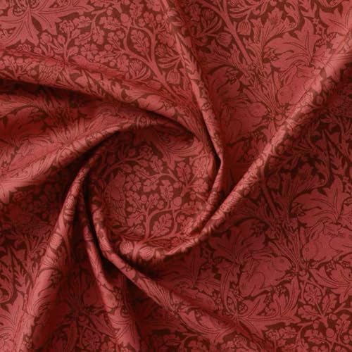 Polsterstoff im Vintage-Stil, Meterware, 100 x 145 cm, Baumwollmaterial, Blumendruck, für Kunst und Handwerk, DIY-Stoff und Kleiderherstellung (rot) von MUMUXIAO
