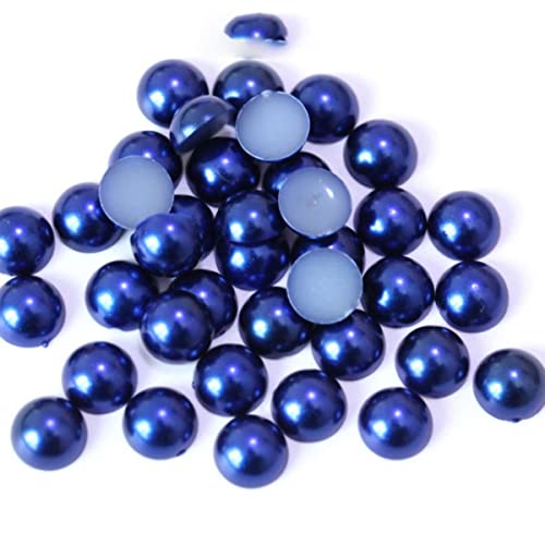 3 4 5 6 8 10 12 14 MM Imitationsperle Runde halbe Perle Massenperlen für die Schmuckherstellung Frauen Nail Art DIY Zubehör-Blau, 6 mm x 100 Stück von MUNACRAFT
