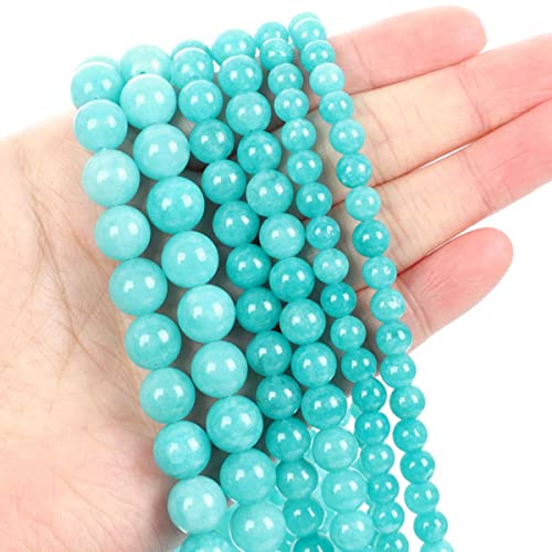 Natural Stone Beads Tiger Eye Agates Jades Quartzs Garnet Round Loose Beads for Jewelry Making DIY Bracelets 4-12MM-Amazonite,6mm 60-62pcs von MUNACRAFT
