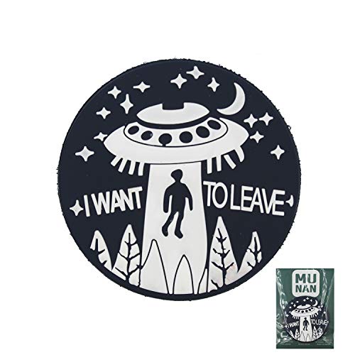 MUNAN Aufnäher – I Want to Leave Tactical PVC Patch I Want to Leave Badge Sew On Patches Hook Back Adhesive von MUNAN