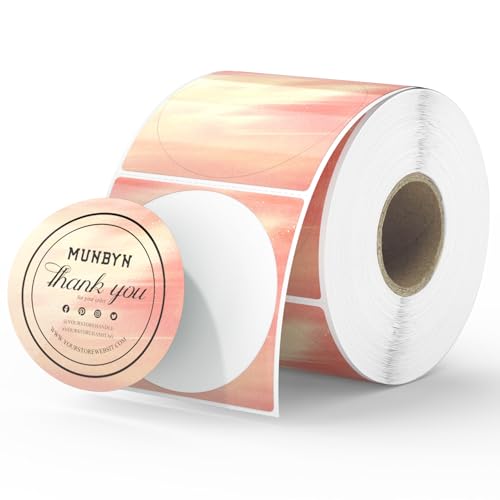 MUNBYN 50mm runde Thermoetiketten, Thermo Aufkleber Etiketten, orangefarbene Thermoaufkleber für Backen, Kerze, Lebensmittel, 500/1 Rolle MUNBYN 50mm runde Thermoetiketten, Thermo Aufkleber Etiketten, orangefarbene Thermoaufkleber für Backen, Kerze, Lebensmittel, 500/1 Rolle von MUNBYN