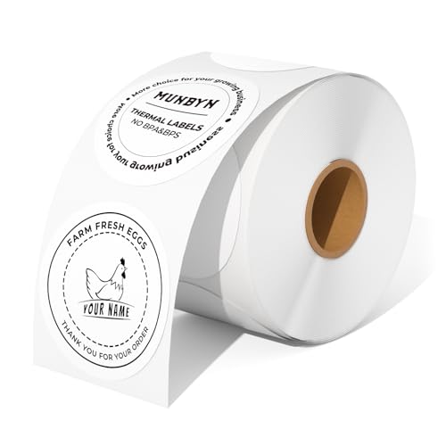 MUNBYN 50mmx50mm Runde Thermo-Etiketten, bunte Thermo-Aufkleber für Einmachgläser, Backen, 150/1 Rolle Weiß MUNBYN 50mmx50mm Runde Thermo-Etiketten, bunte Thermo-Aufkleber für Einmachgläser, Backen, 150/1 Rolle Weiß von MUNBYN