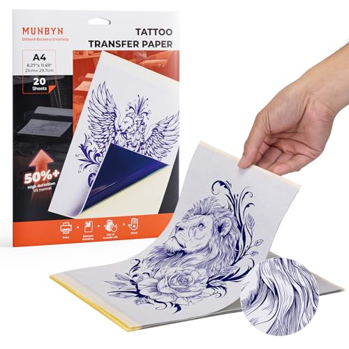 MUNBYN Tattoo-Transferpapier, 20 Blatt von MUNBYN