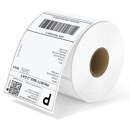 MUNBYN Thermopapier Versandetiketten 4×6 DHL Etiketten (100 mm × 150 mm), Wasserfester Versandaufkleber für Labeldrucker Etiketten BPA/BPS-frei (500 Stück) von MUNBYN