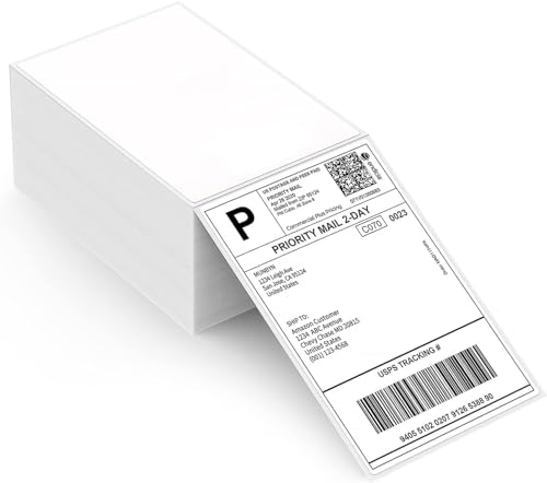 MUNBYN Versandaufkleber 4×6 DHL Etiketten (500 Stück 10.2 x 15.2 cm) Thermopapier Versandetiketten für Labeldrucker 4XL Wasserfester Etiketten Papier, BPA/BPS-frei von MUNBYN