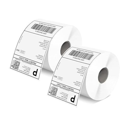 MUNBYN Versandaufkleber selbstklebend 4×6 DHL Etiketten 1000 Stück Thermoetiketten BPA-freie Thermopapier für DHL UPS DPD, Kompatibel mit MUNBYN Nelko Phomemo Etikettendrucker, Weiß von MUNBYN