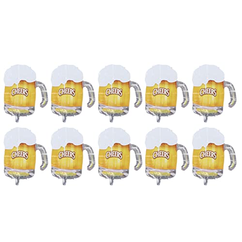 MUNEFE 10 Stück Bierkrug-Ballon, Party-Ballon, Aluminiumfolien-Ballon Für Geburtstage, Jubiläen, Hochzeiten, Partys, Dekorationen MUNEFE 10 Stück Bierkrug-Ballon, Party-Ballon, Aluminiumfolien-Ballon Für Geburtstage, Jubiläen, Hochzeiten, Partys, Dekorationen von MUNEFE