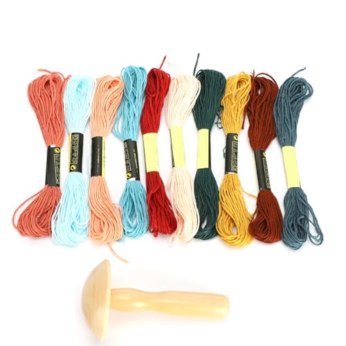 Holz-Darning-Zubehör-Kit, Darning Mushroom-Nähgarn, Dar ning Supplies Nähwerk zeuge zum Stricken und Mähen von Socken, Pullover usw. von MUNEFE